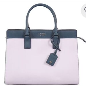 Kate Spade New York Two-Tone Leather Tote Bag – Lilac & Navy